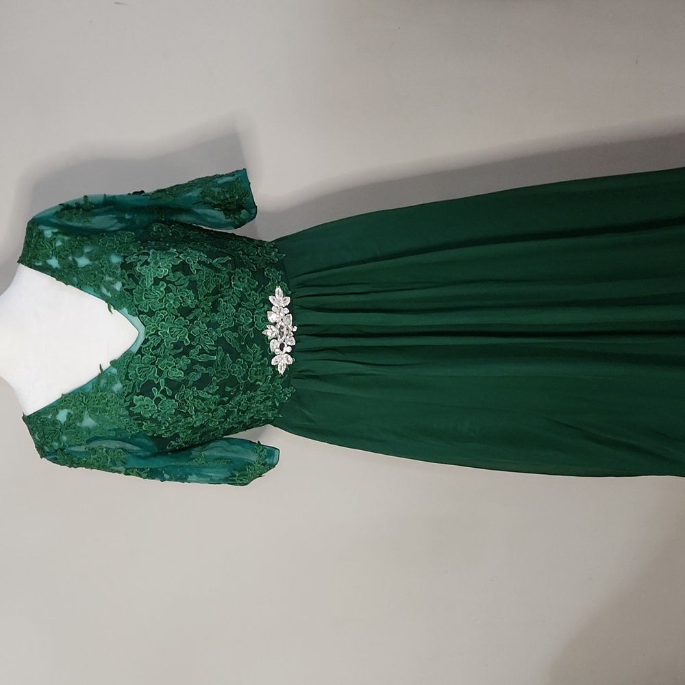 Nwt Make You Pretty More Chiffon & Lace Full Length Gown